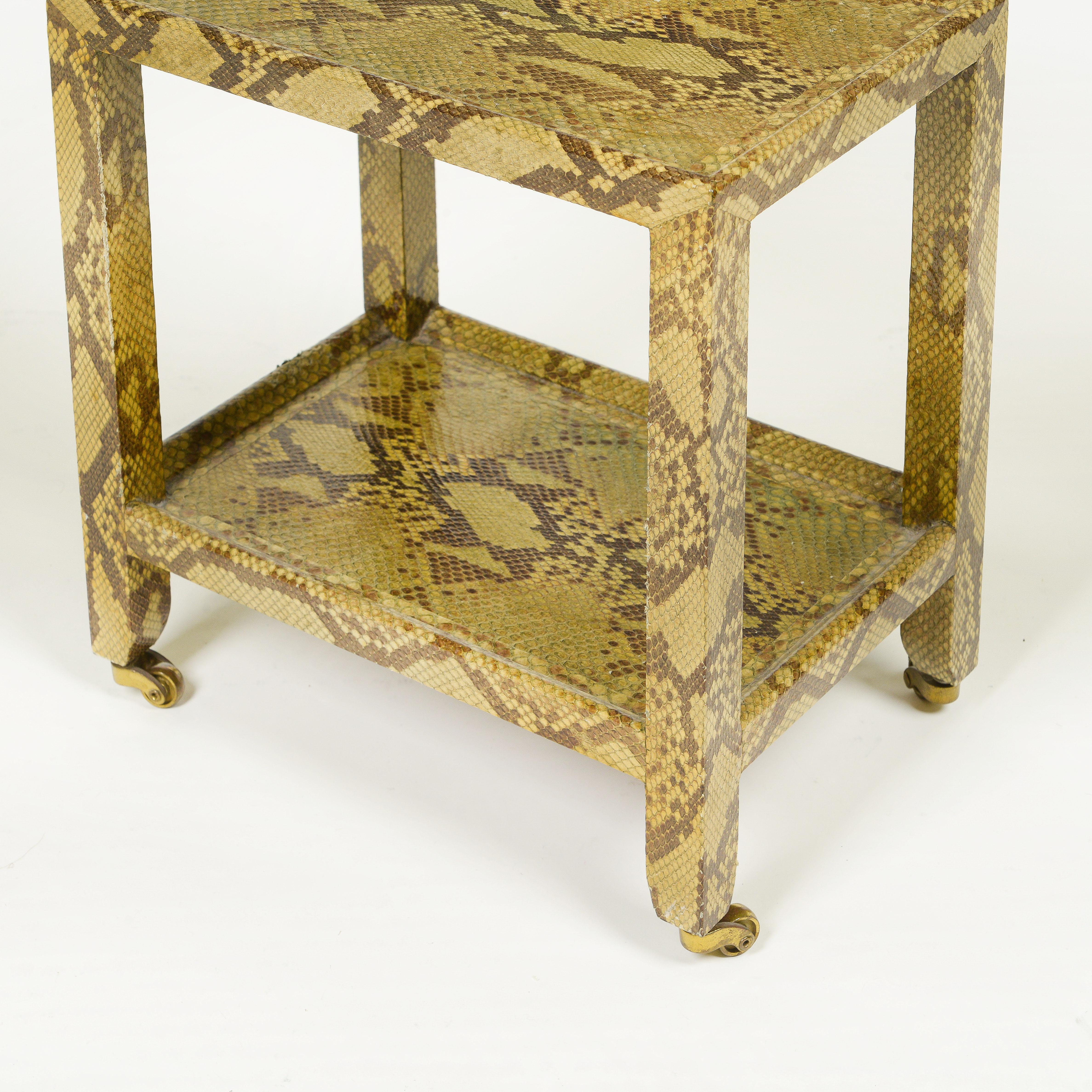 A Python Telephone Table attributed to Karl Springer In Excellent Condition For Sale In New York, NY