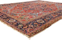 A Qajar Crown: Late 19th Century Persian Heriz Masterpiece of Refined Elegance