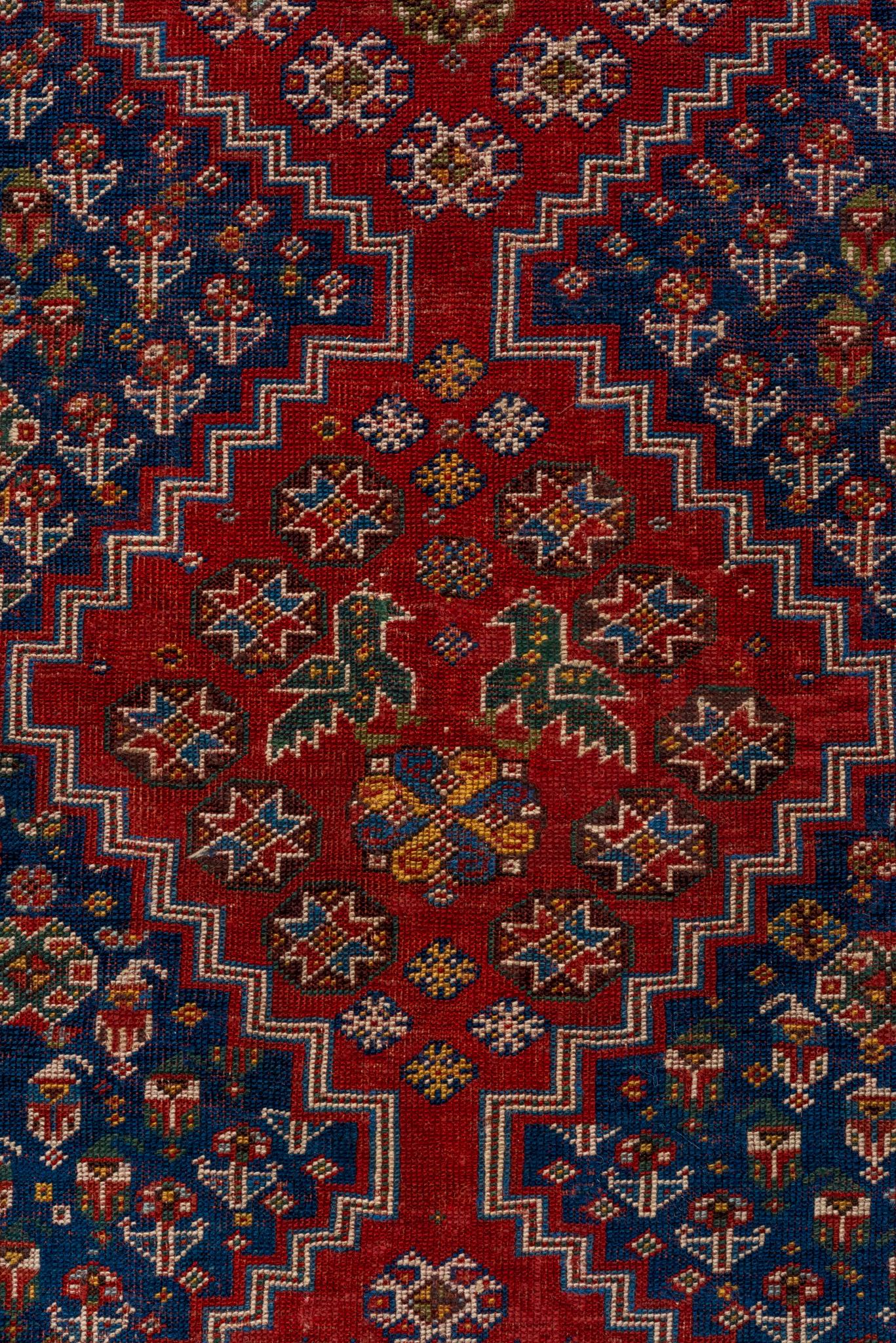 Hand-Knotted A Qashqai Rug circa 1920 For Sale
