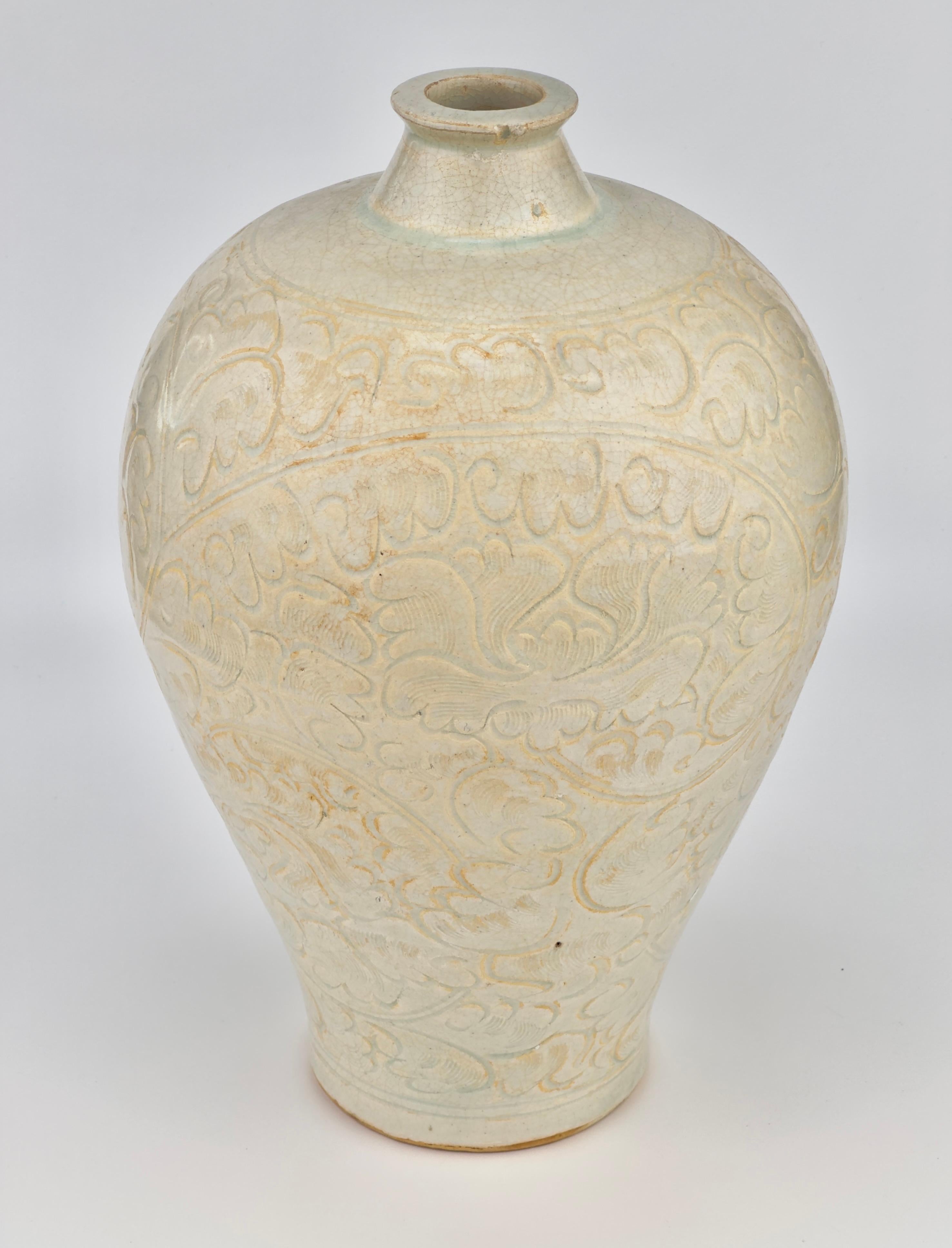A Qingbai Carved Meiping Porcelain, Song Dynasty For Sale 1