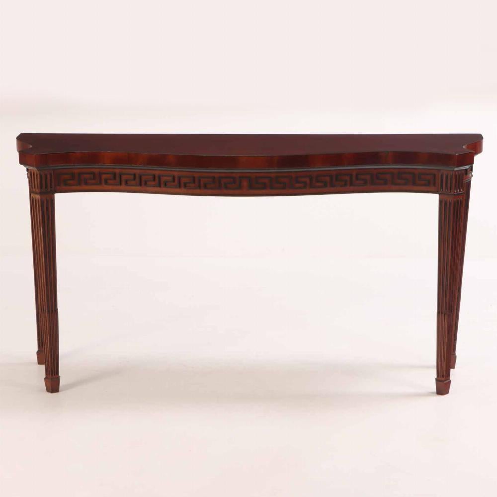 A Quality Georgian style mahogany console table, C. 1950. Branded Stanford. In Good Condition For Sale In Philadelphia, PA