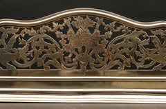 Quality Late 18th Century Brass Fender with Dragons and Foliage