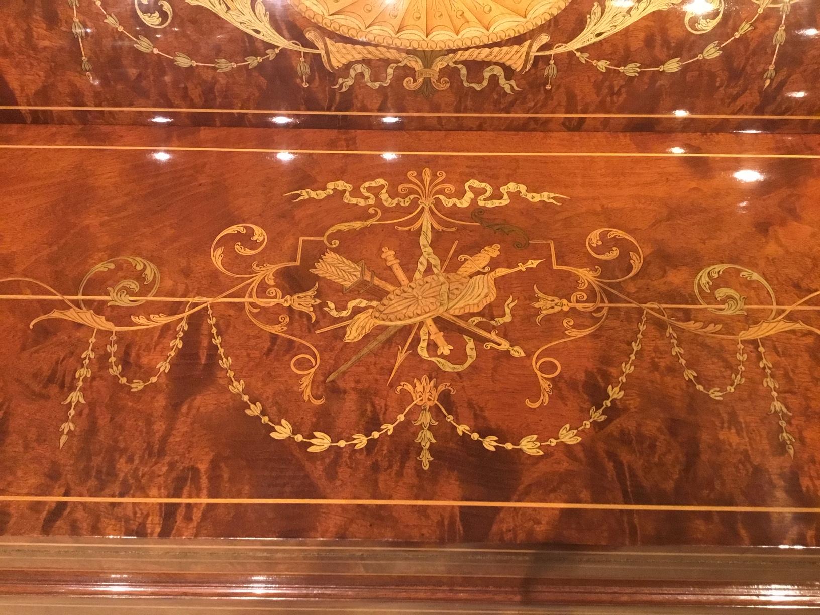 Late 19th Century Quality Marquetry Inlaid Cylinder Bureau by Maple & Co