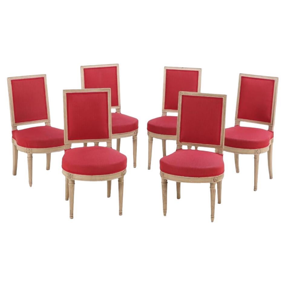 A quality set of 6 French Louis XVI style dining chairs, C 1920.