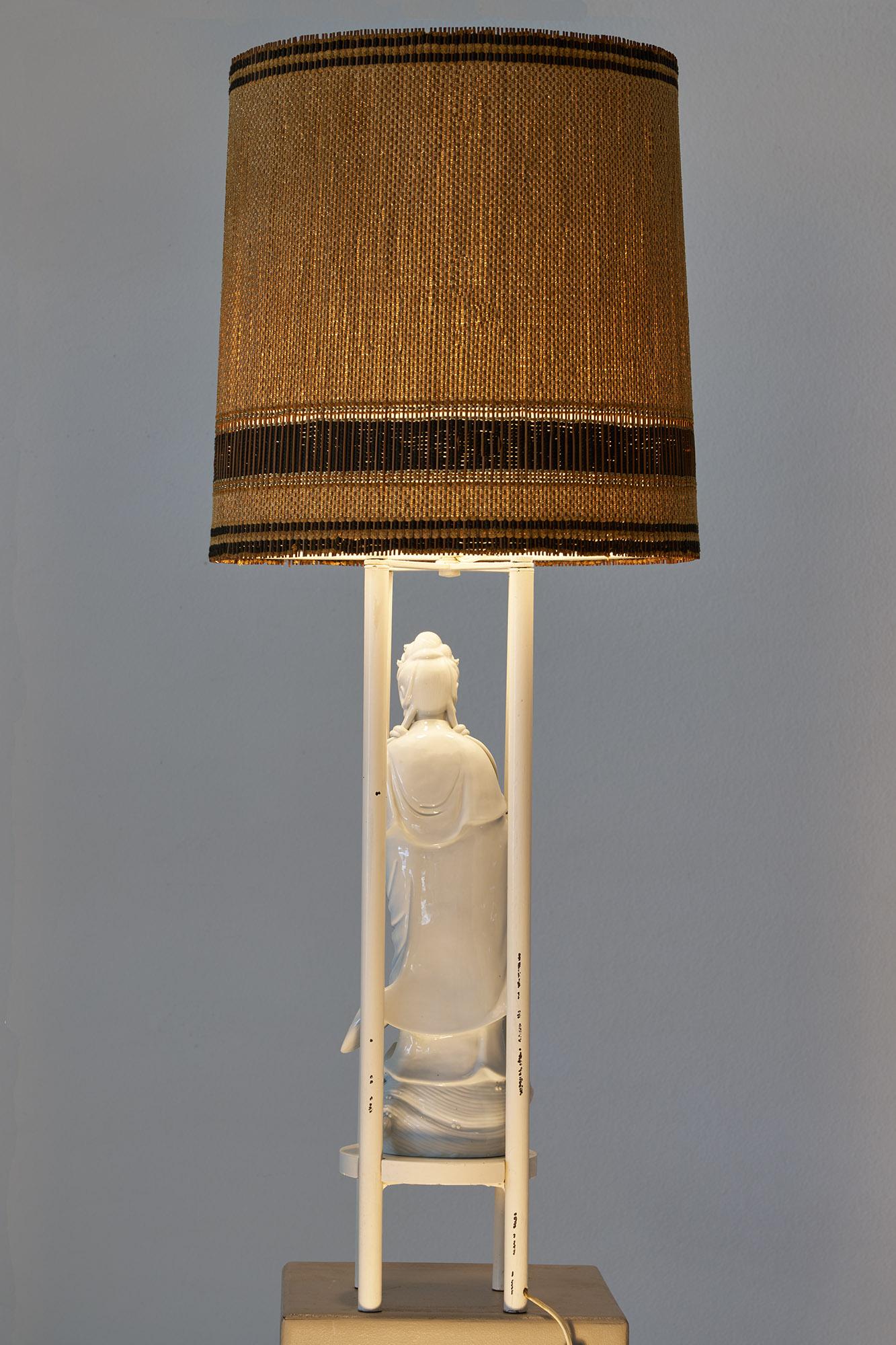 Glazed A Quan Yin Armature Lamp by William Haines