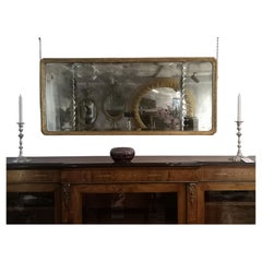 Queen Anne Triple Plate Gilded Wood and Gesso Overmantel Mirror