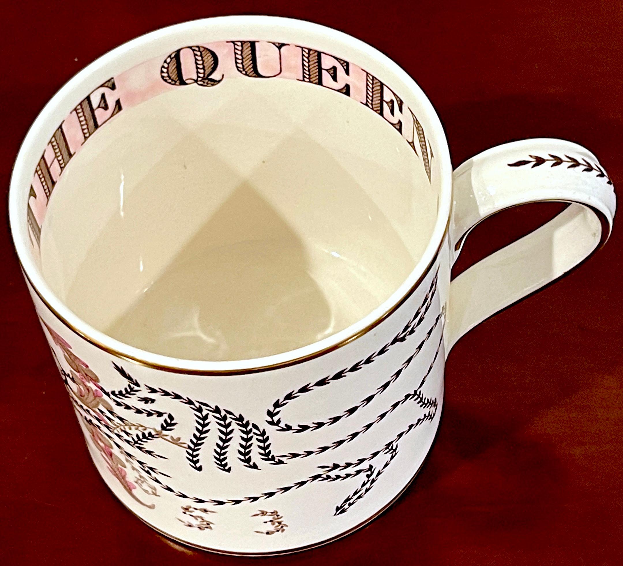 A Queen Elizabeth II Commemorative Coronation Mug by Richard Guyatt for Wedgwood For Sale 4