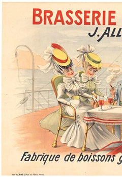 Original "Brasserie Schneider" vintage French poster  art nouveau