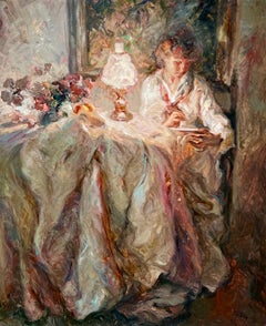 "Una serata tranquilla", dipinto a olio di Jose Royo