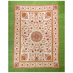 Gesteppter indischer Chintz Palampore- und Taft-Bettbezug, um 1720/1750