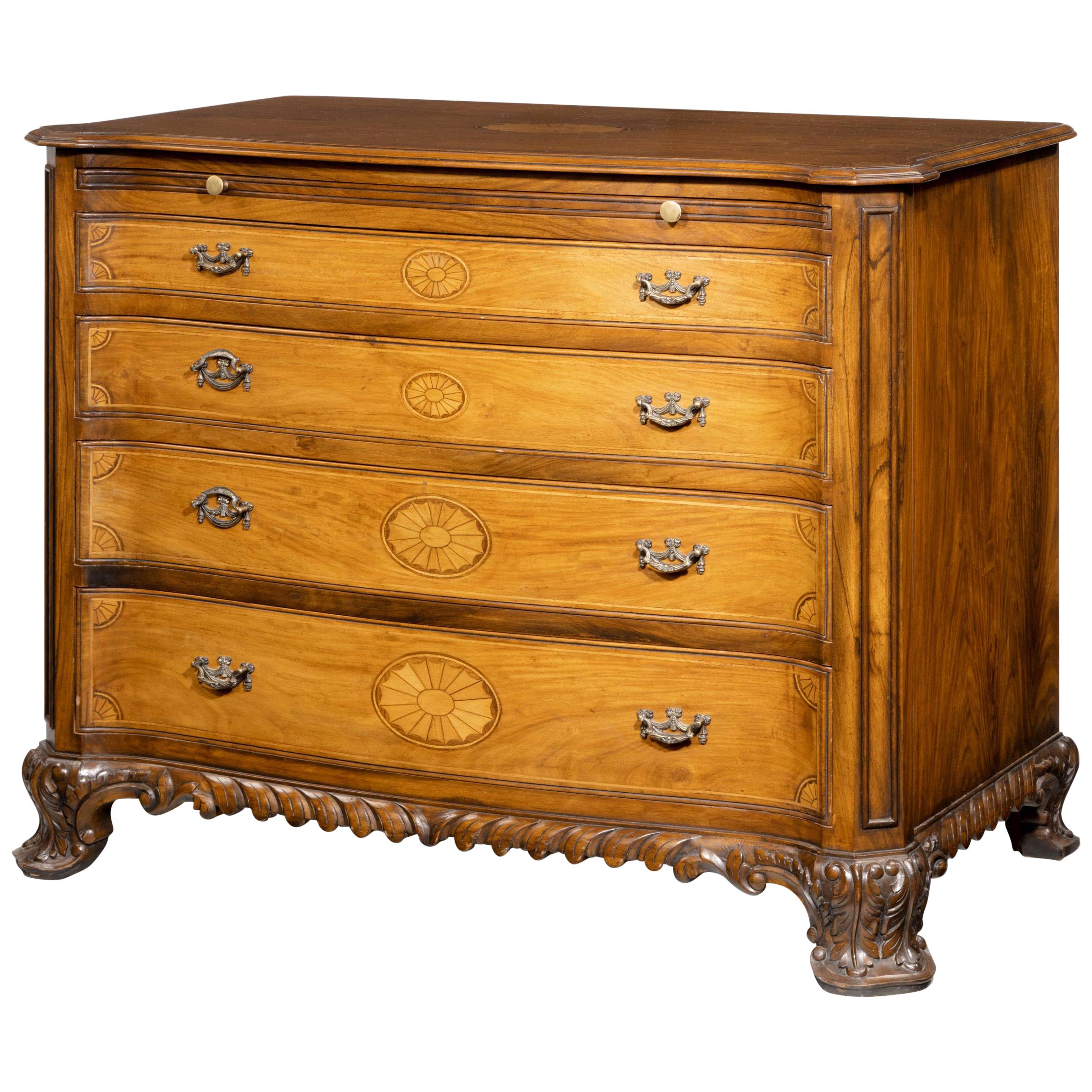 Quite Exceptional Early 20th Century Serpentine Fronted Mahogany Commode