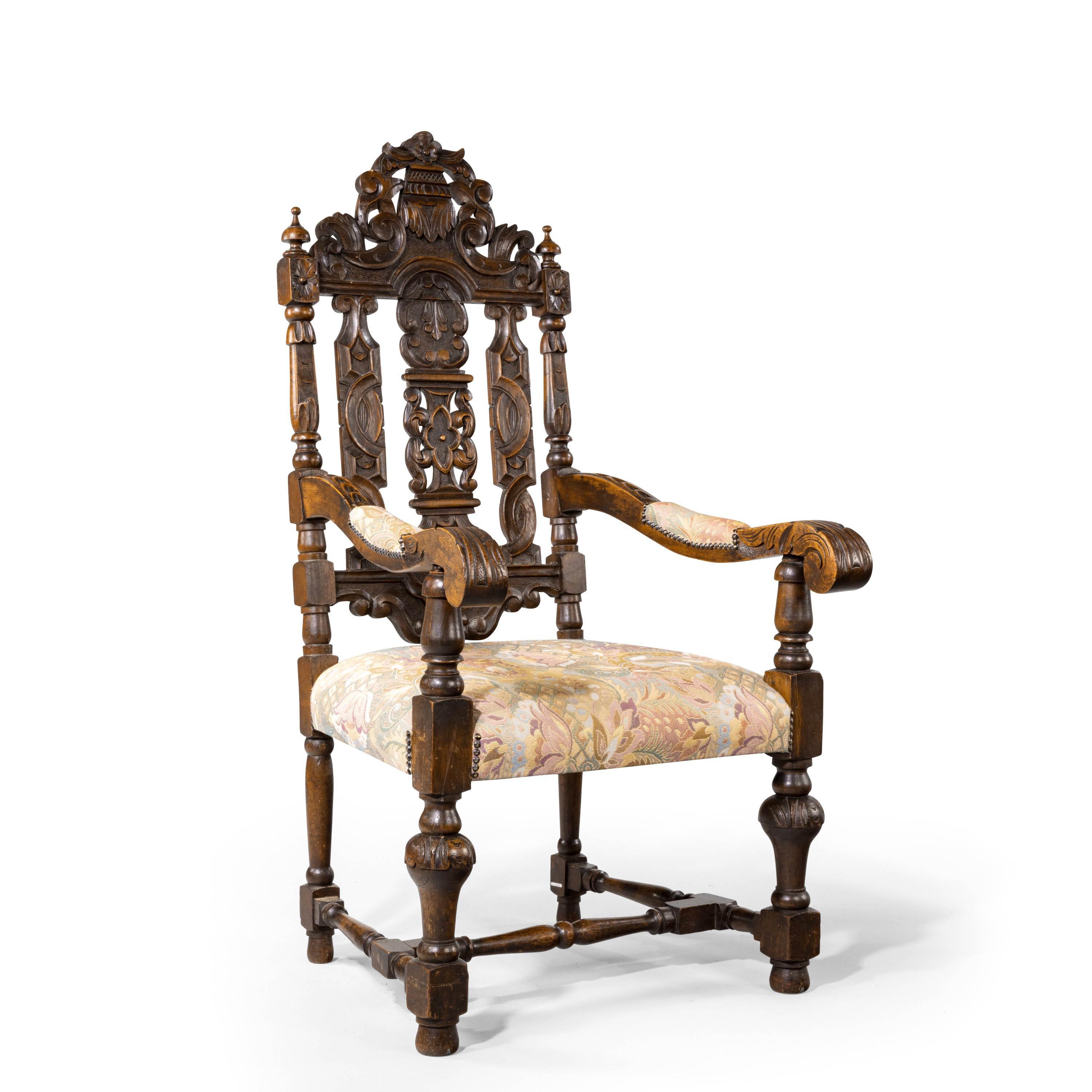 Quite Exceptional Set of 6 '4+2' 17th Century Style Oak Chairs 10