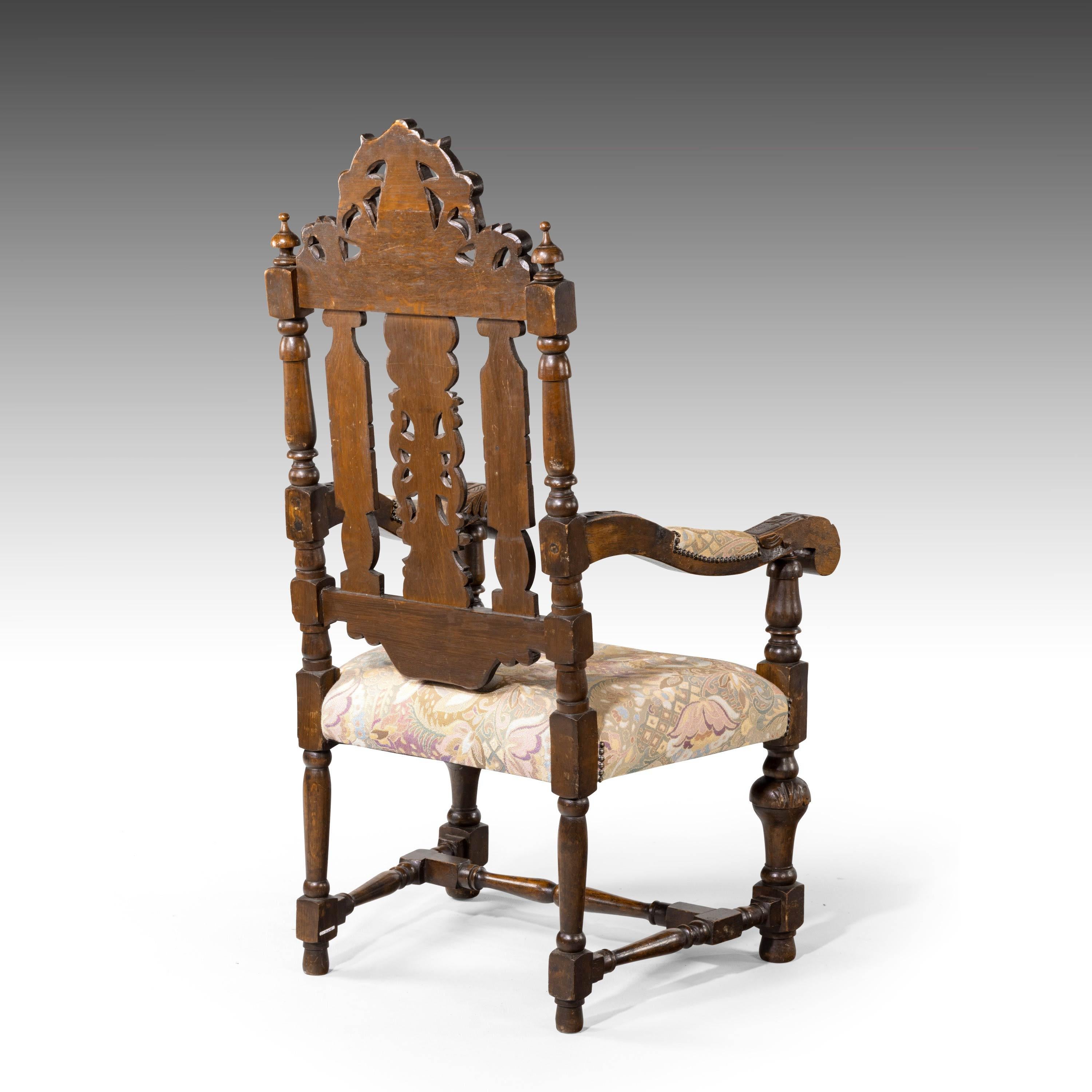 Quite Exceptional Set of 6 '4+2' 17th Century Style Oak Chairs 11