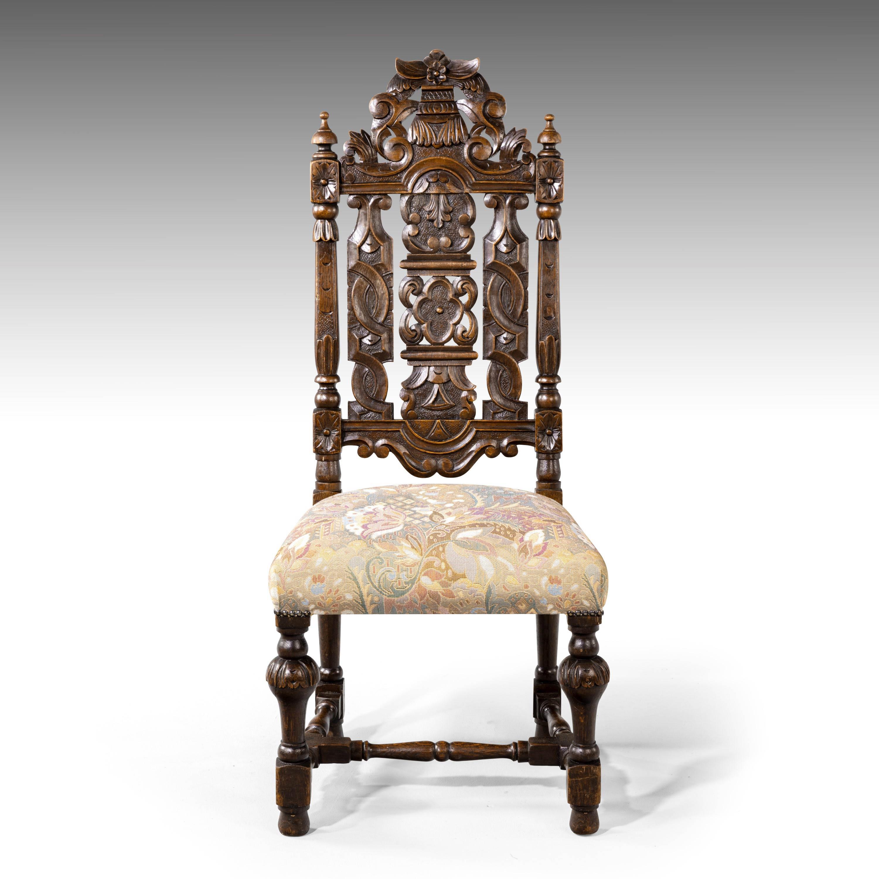 Quite Exceptional Set of 6 '4+2' 17th Century Style Oak Chairs 13