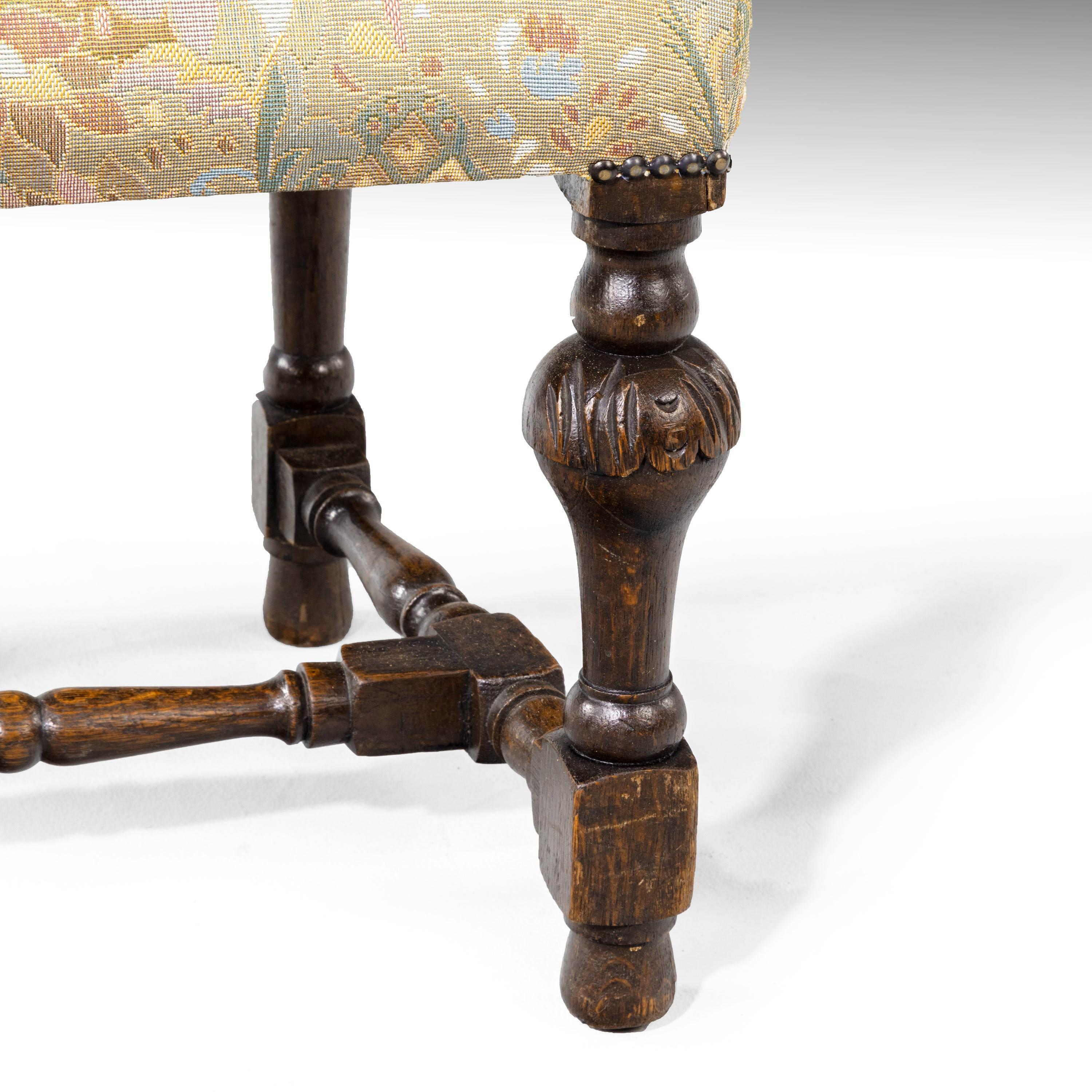 English Quite Exceptional Set of 6 '4+2' 17th Century Style Oak Chairs