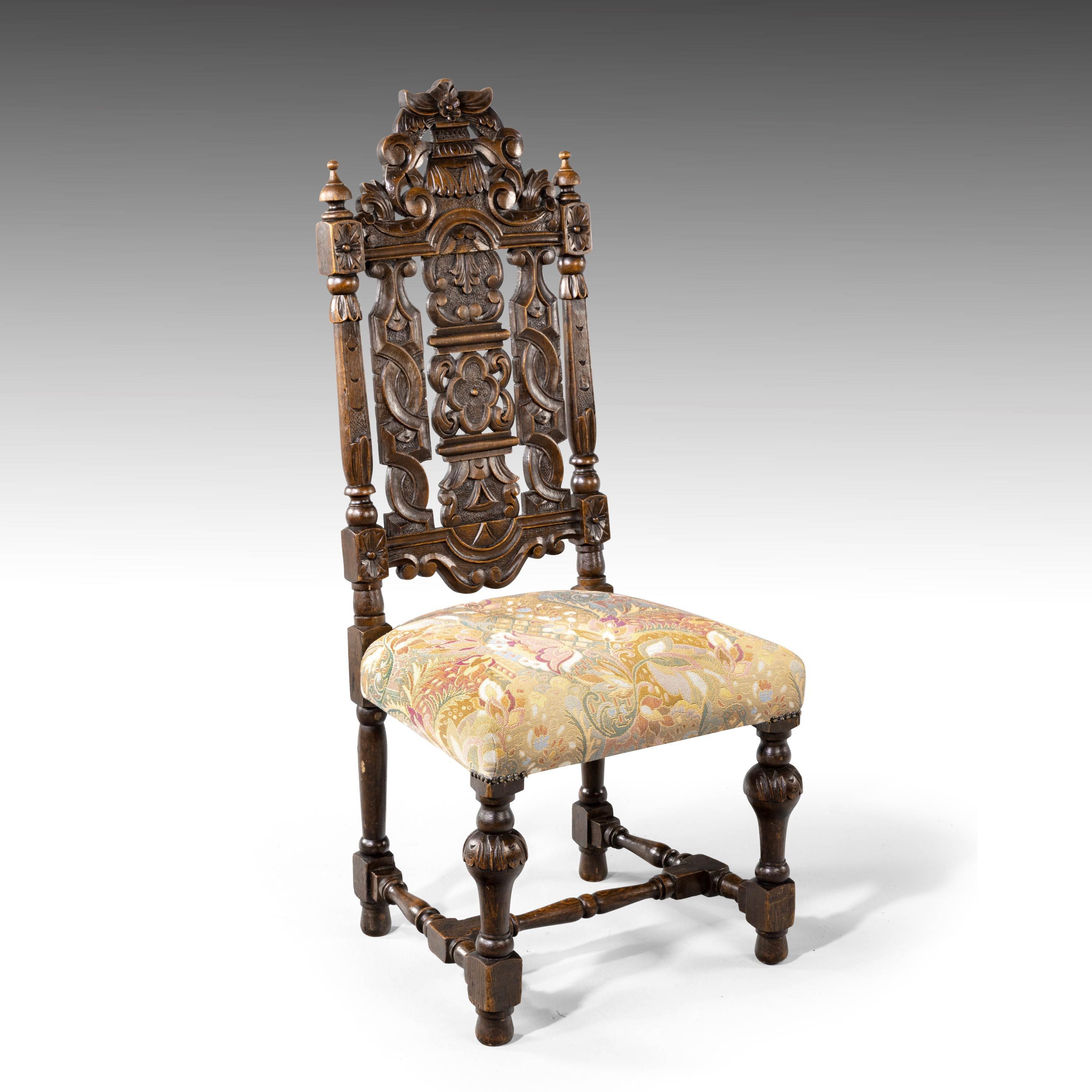 Quite Exceptional Set of 6 '4+2' 17th Century Style Oak Chairs In Good Condition In Peterborough, Northamptonshire