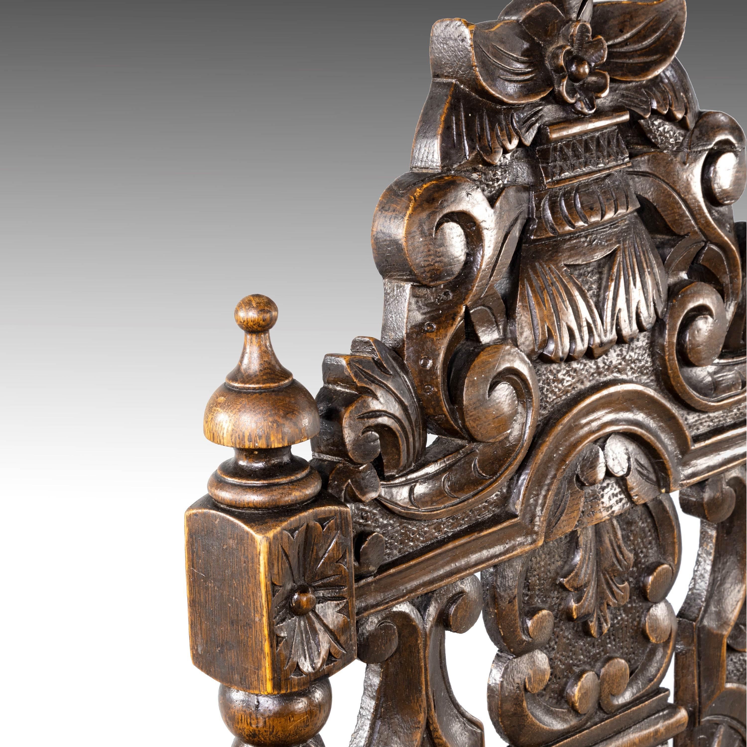Quite Exceptional Set of 6 '4+2' 17th Century Style Oak Chairs 1