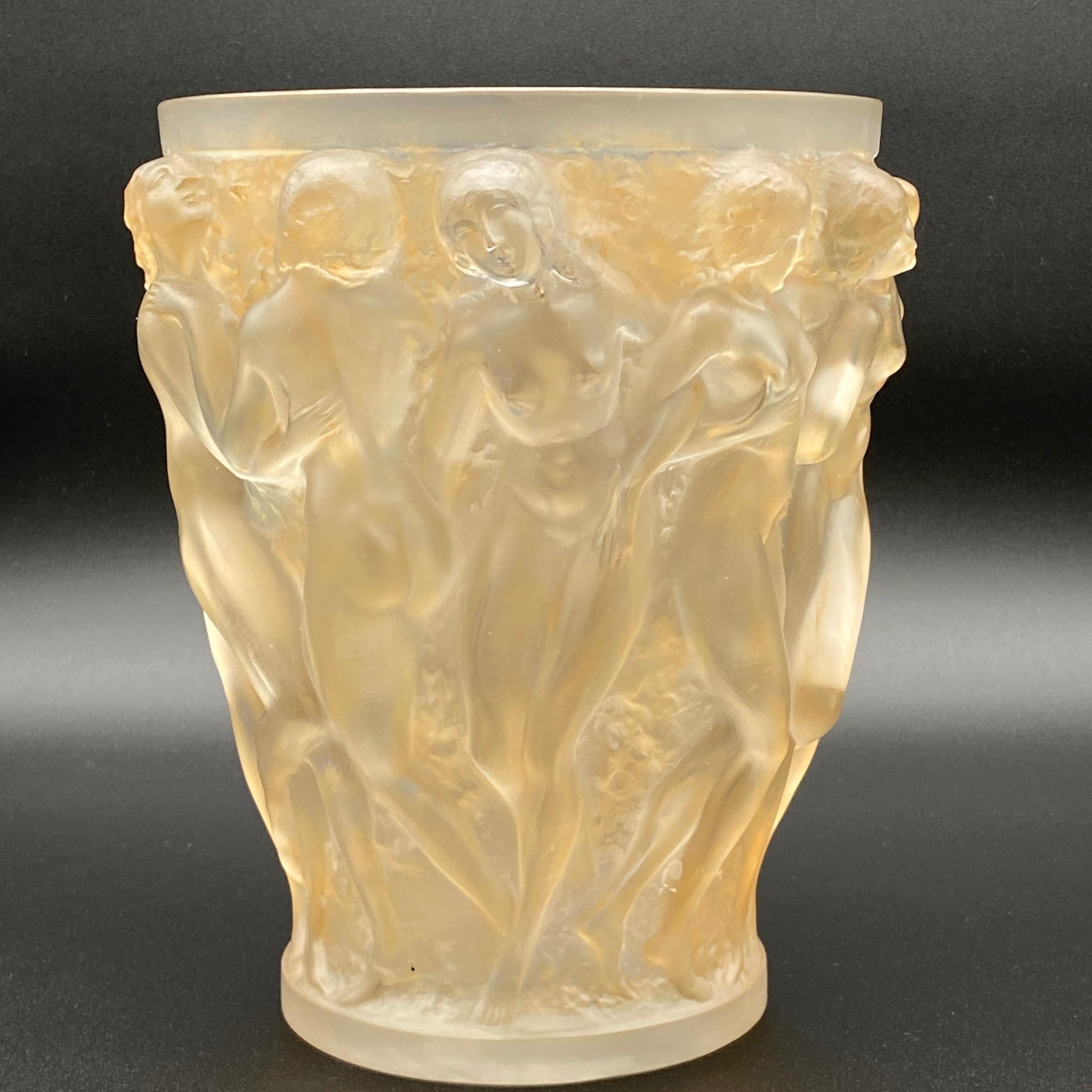 Molded A R. Lalique Bacchantes Vase For Sale