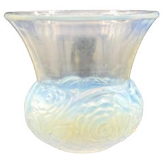 A R Lalique Renoncules Vase in Opalescent Glass