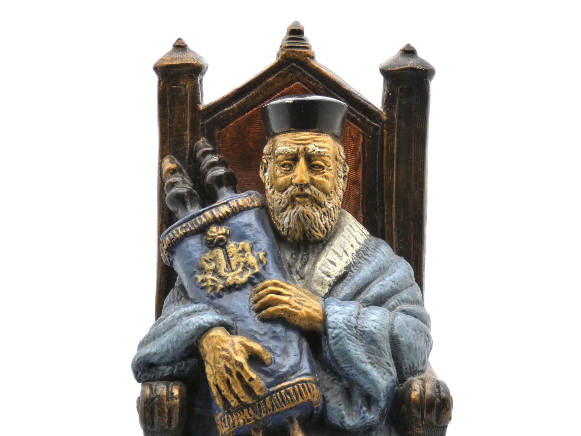 Hand-Painted A Rabbi With Torah Sculpture, Mid 20th Century