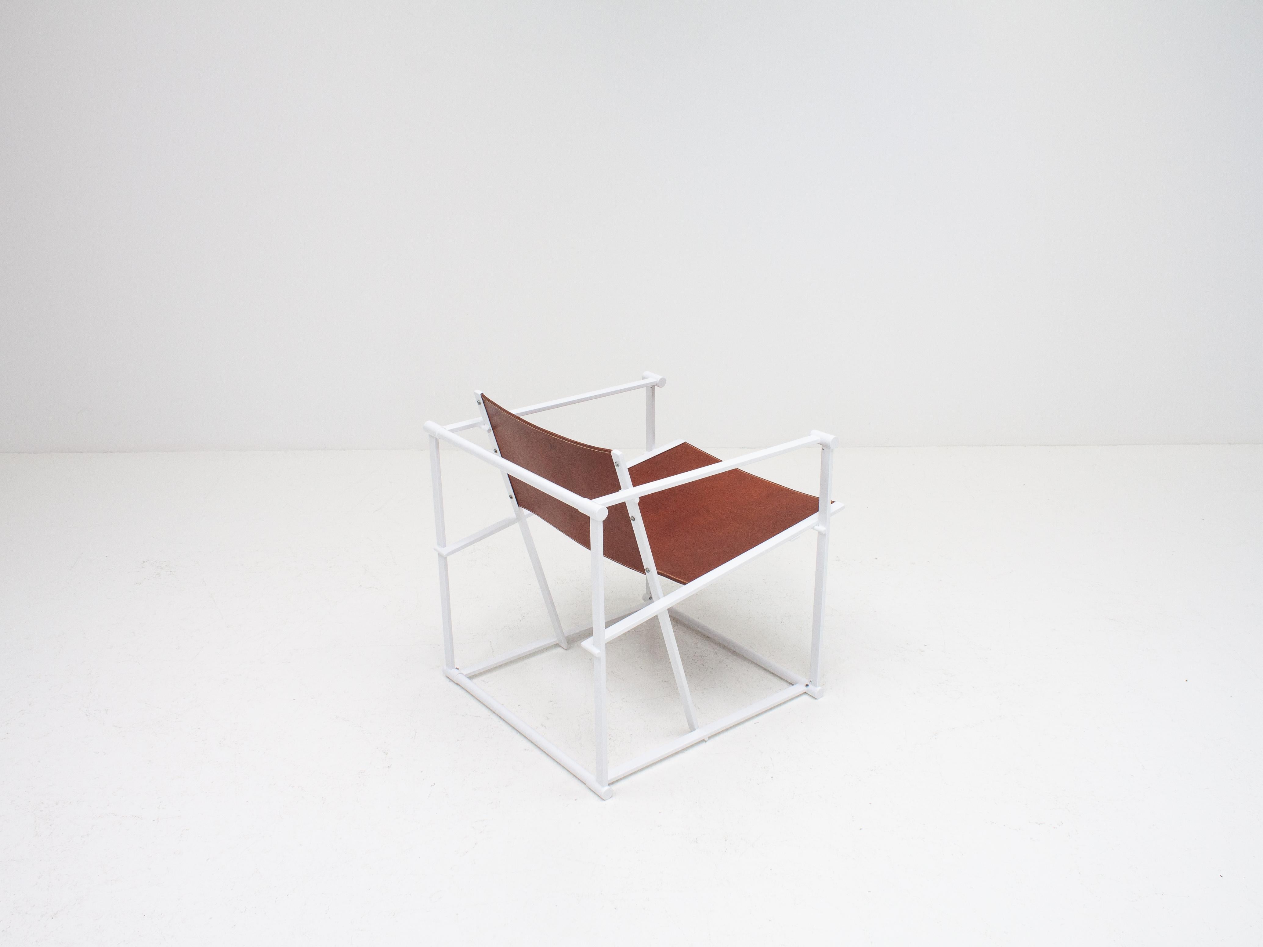 Dutch Radboud Van Beekum FM62 Steel & Leather Chair for Pastoe, 1980s
