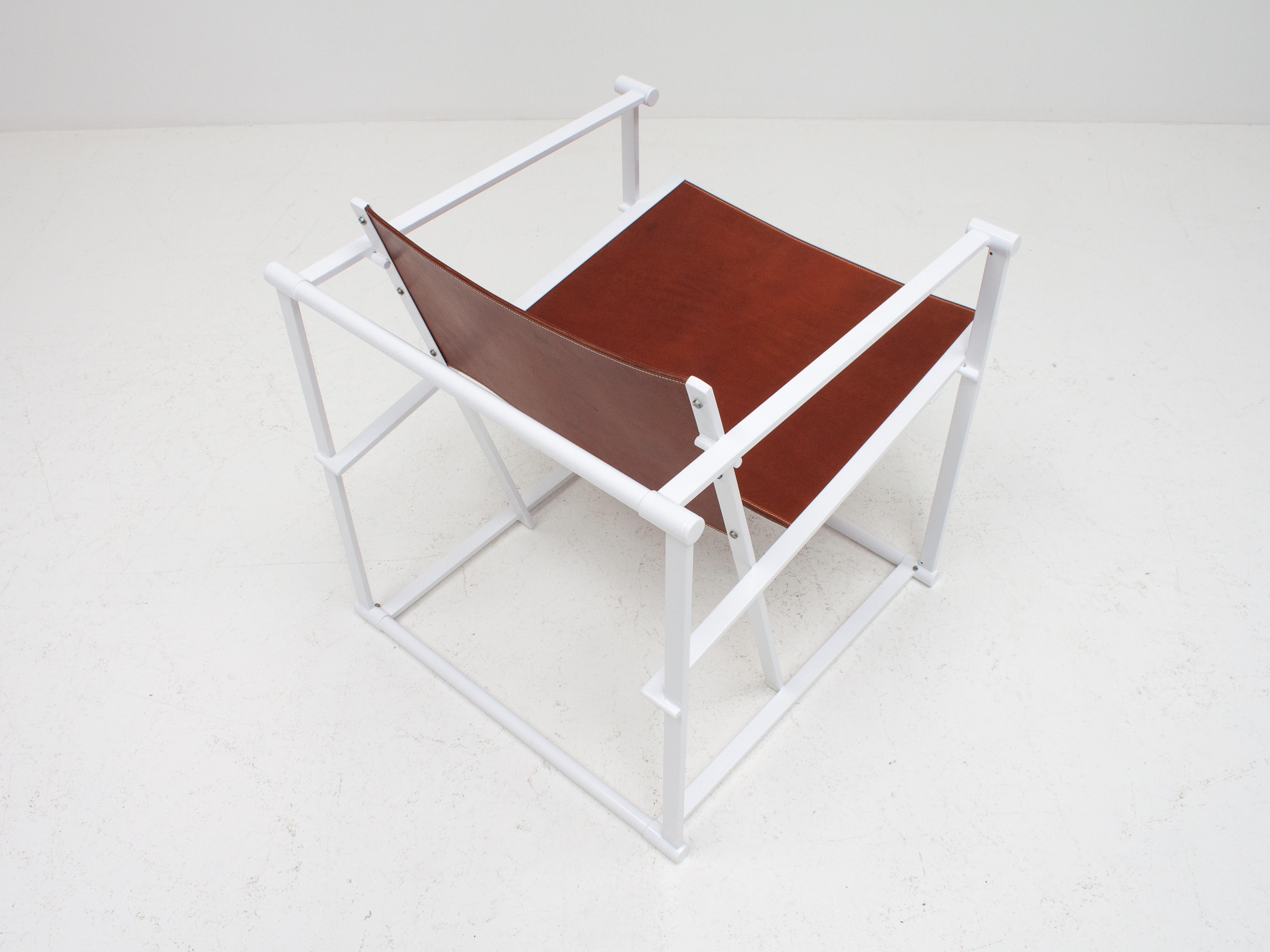 Radboud Van Beekum FM62 Steel & Leather Chair for Pastoe, 1980s 3