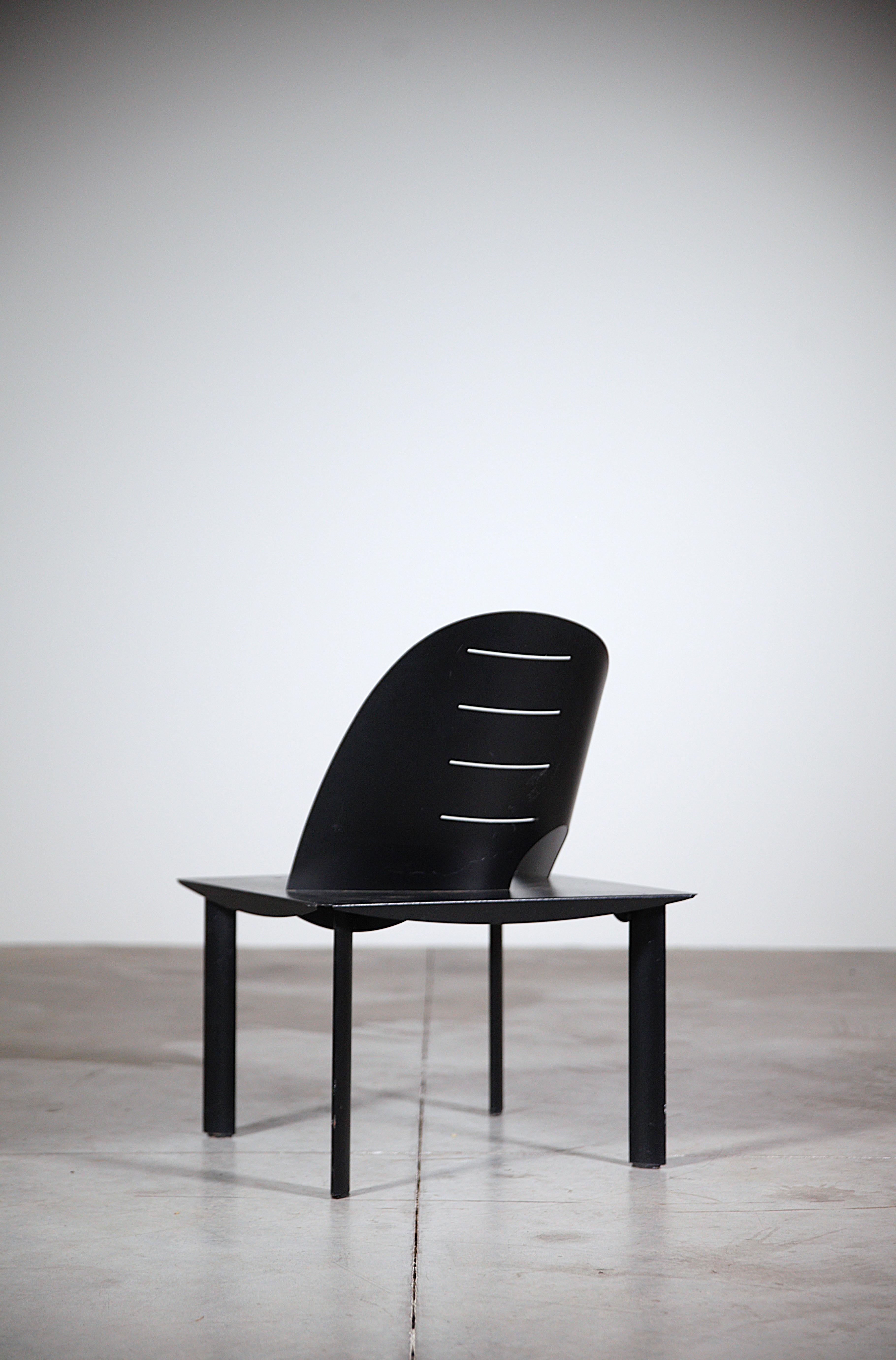 Silla de salón radical de Patrice Bonneau Francia Años 80 Metal en venta