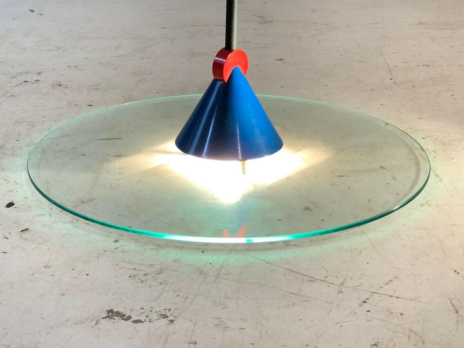 Post-Modern A RADICAL MINIMAL POST-MODERN Ceiling Light by VERRE LUMIERE, France 1980  For Sale