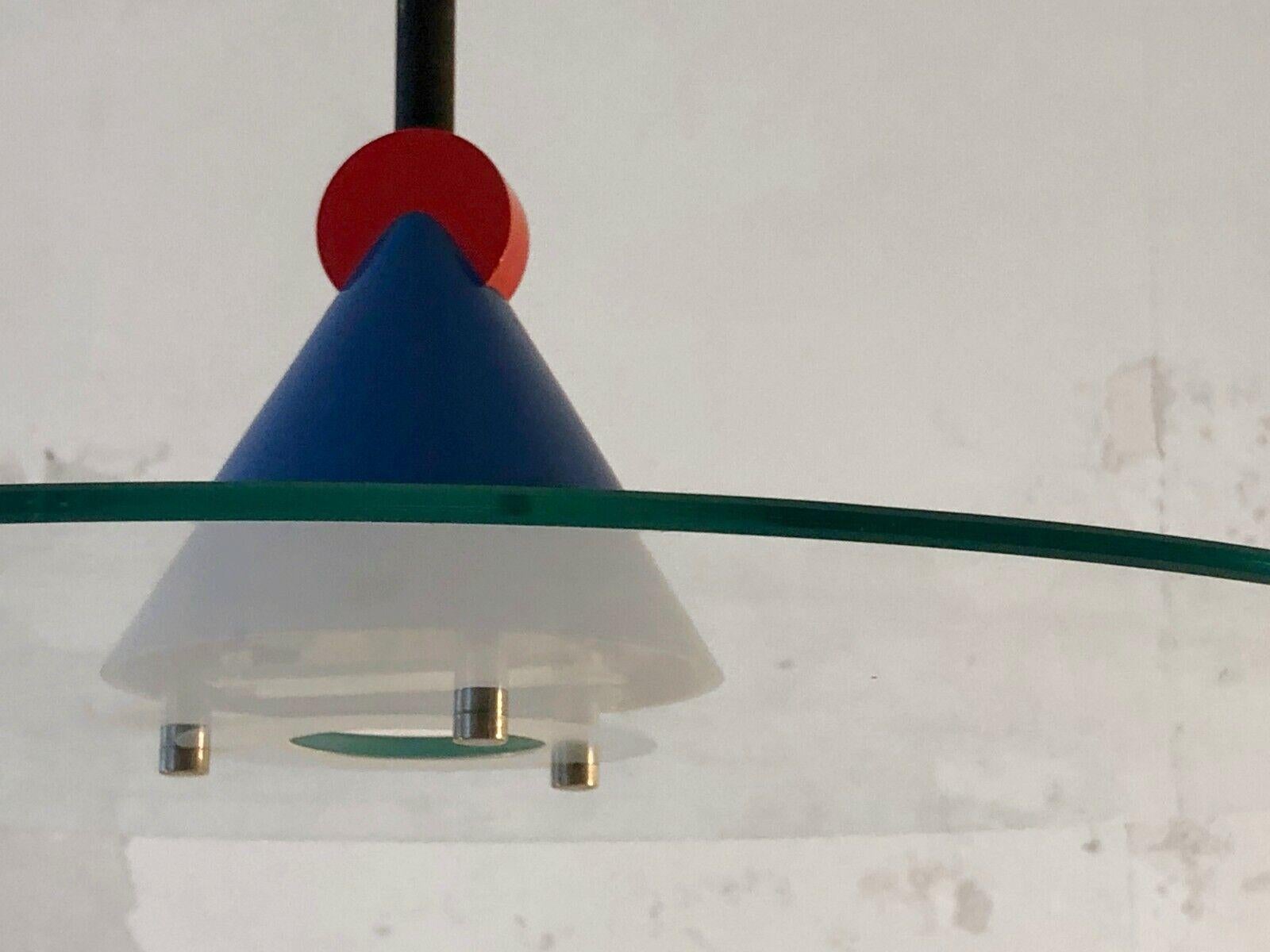 French A RADICAL MINIMAL POST-MODERN Ceiling Light by VERRE LUMIERE, France 1980  For Sale