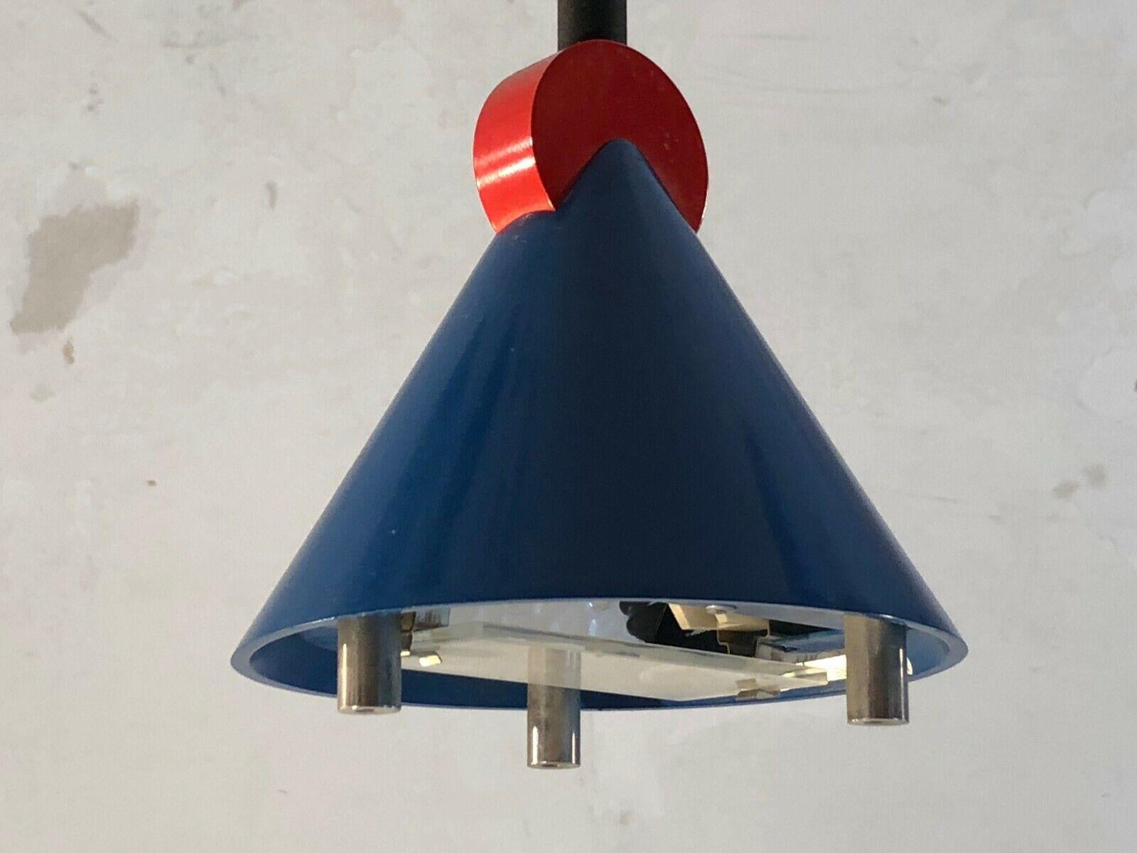 Late 20th Century A RADICAL MINIMAL POST-MODERN Ceiling Light by VERRE LUMIERE, France 1980  For Sale
