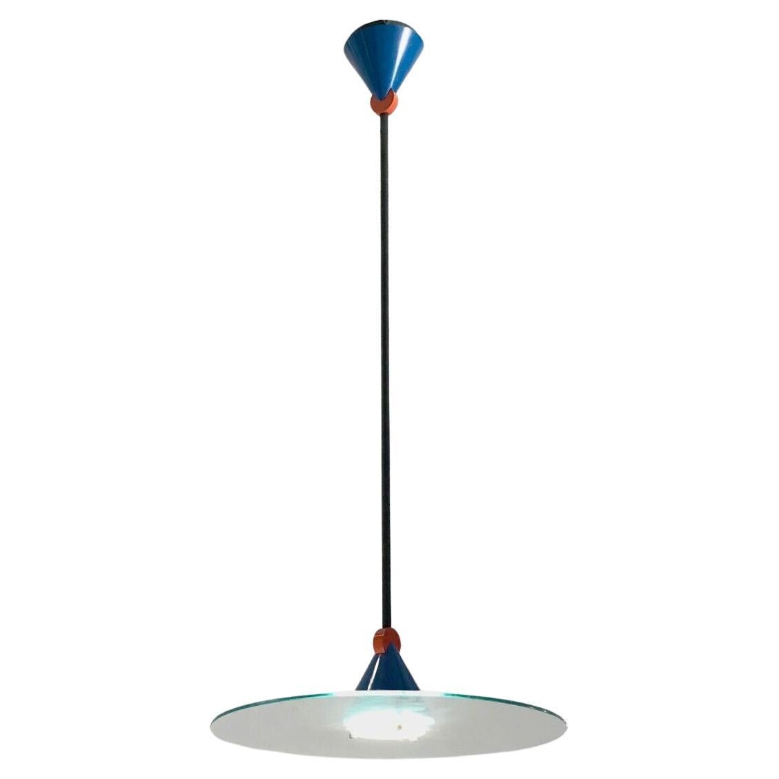 A RADICAL MINIMAL POST-MODERN Ceiling Light by VERRE LUMIERE, France 1980  For Sale