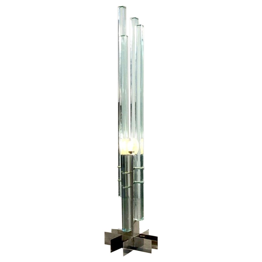 LÁMPARA DE PISO DE VIDRIO MURANO de GALLOTTI & RADICE, FONTANA ARTE, Italia 1970