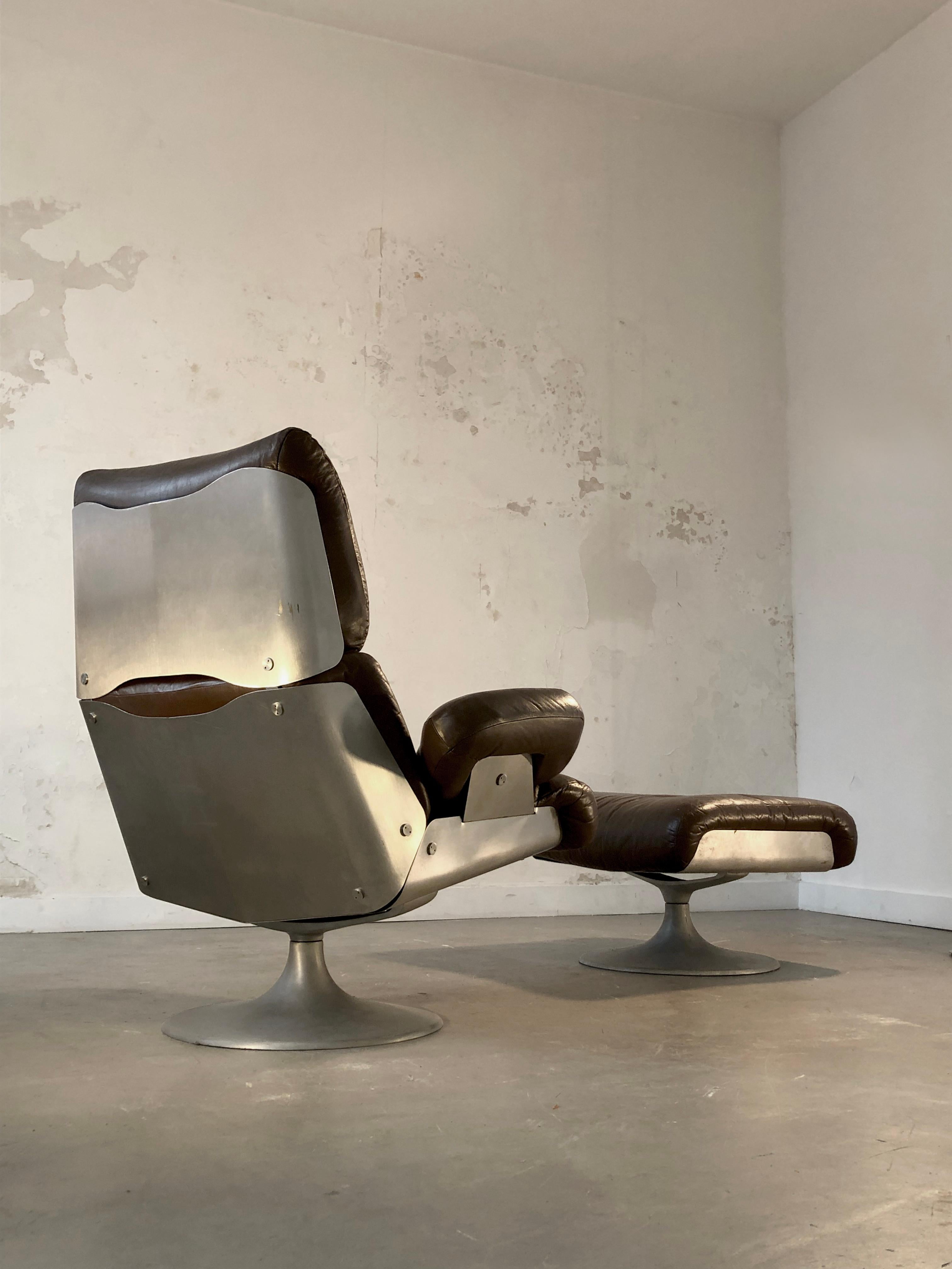 Space Age A RADICAL POST-MODERN ARMCHAIR LOUNGE CHAIR & OTTOMAN By XAVIER FEAL France 1970 For Sale