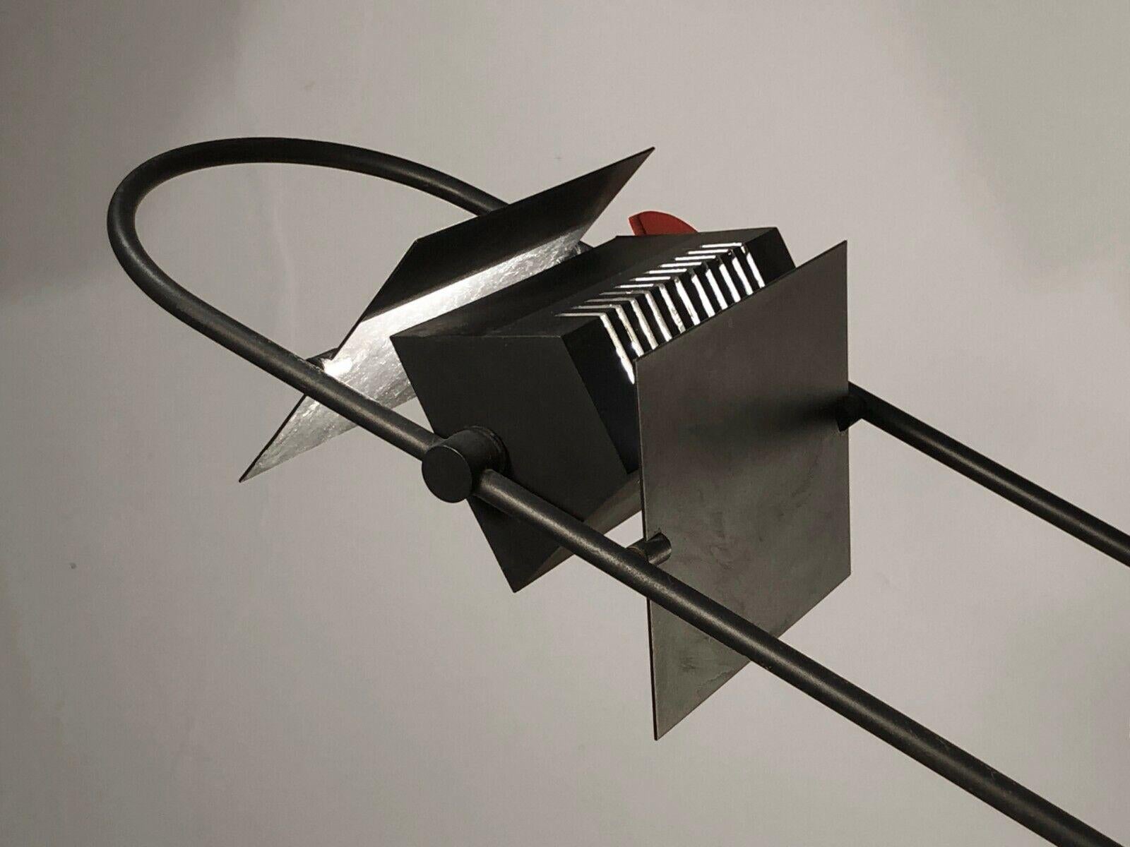 A RADICAL POST-MODERN TABLE LAMP, by MAISON LUCIEN GAU, France 1980 For Sale 3