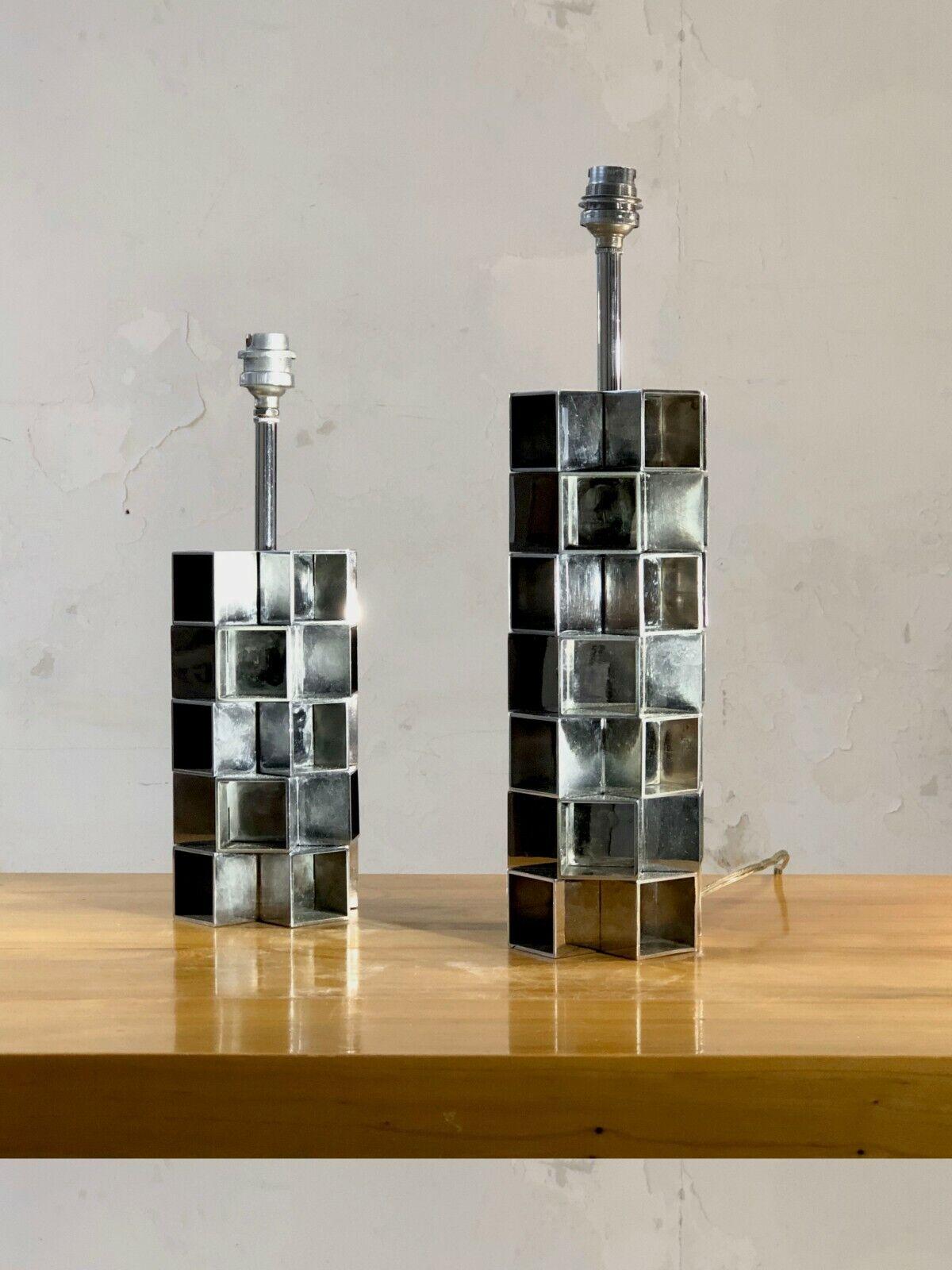 Post-Modern A Pair of OP-ART RADICAL KINETIC POST-MODERN TABLE LAMPS, France 1970 For Sale