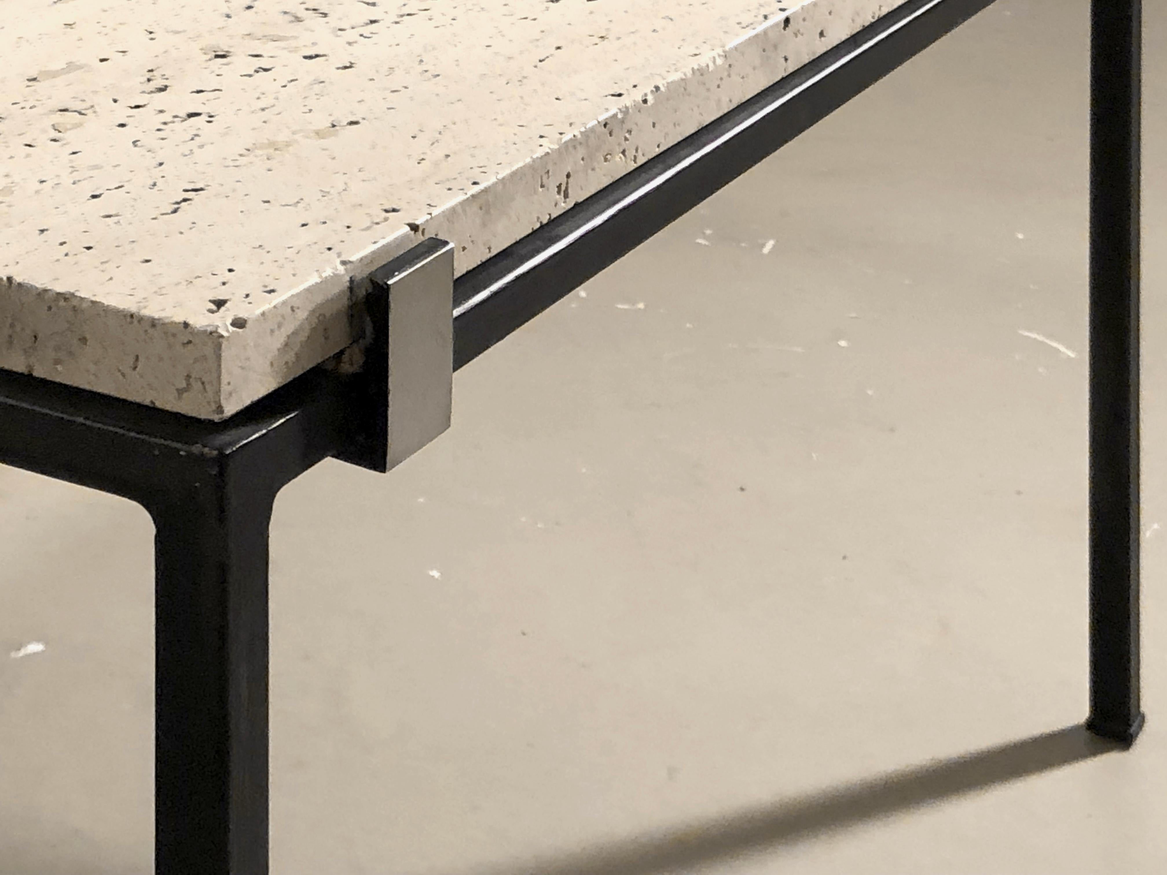 Metal A MINIMALIST POST-MODERN COFFEE TABLE by ALAIN RICHARD France 1970 For Sale