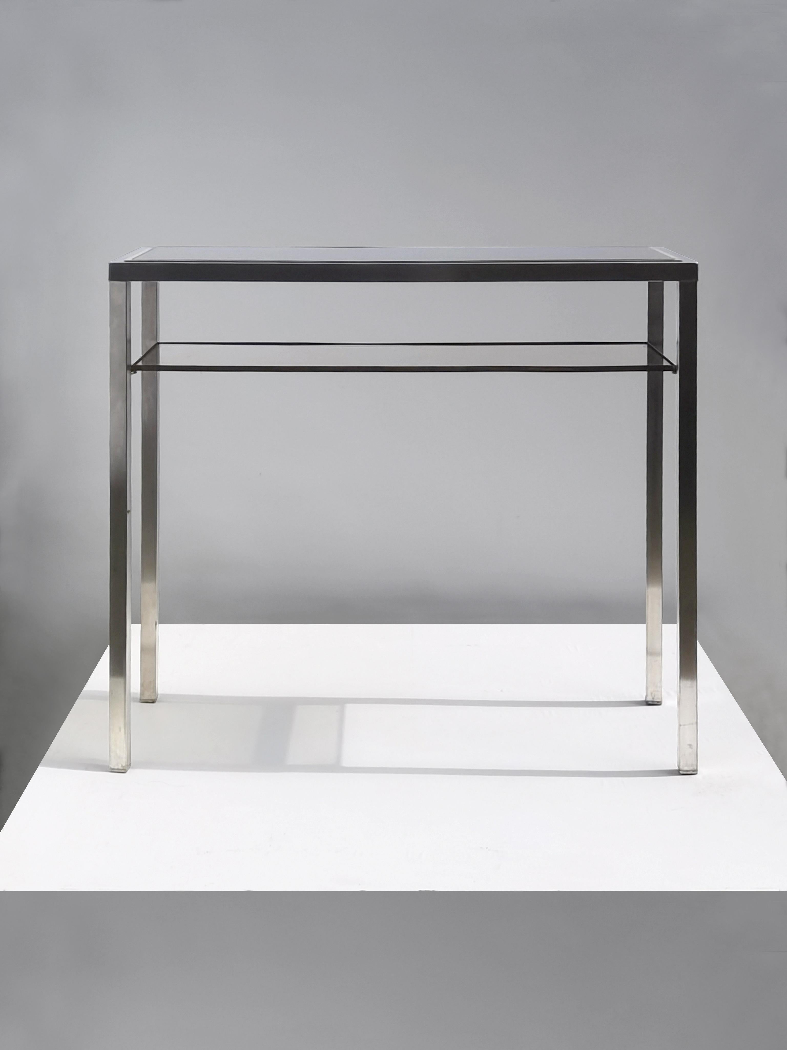 RADIKALER POSTMODERNER KONSOLE-TISCH von GUY LEFEVRE für MAISON JANSEN, Frankreich 1970 (Metall) im Angebot