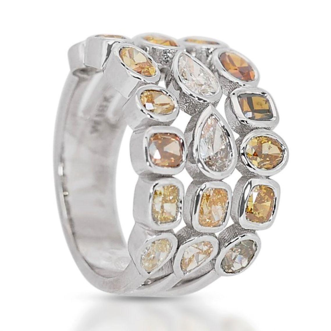 Pear Cut A Rainbow of Sparkling Gems: 3.68ct Diamond Ring