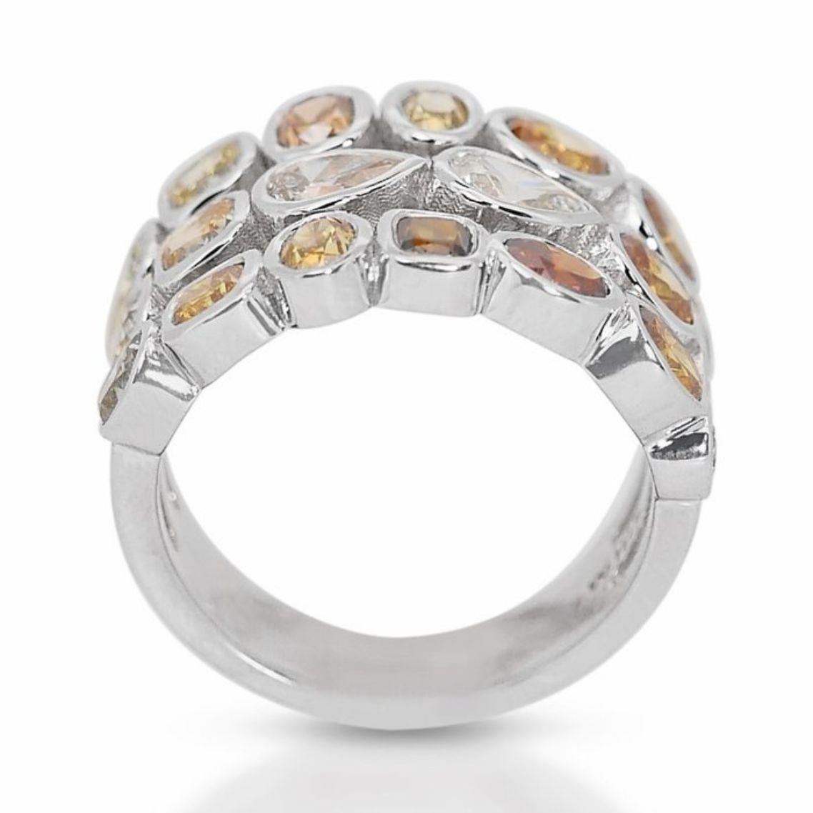 Women's A Rainbow of Sparkling Gems: 3.68ct Diamond Ring