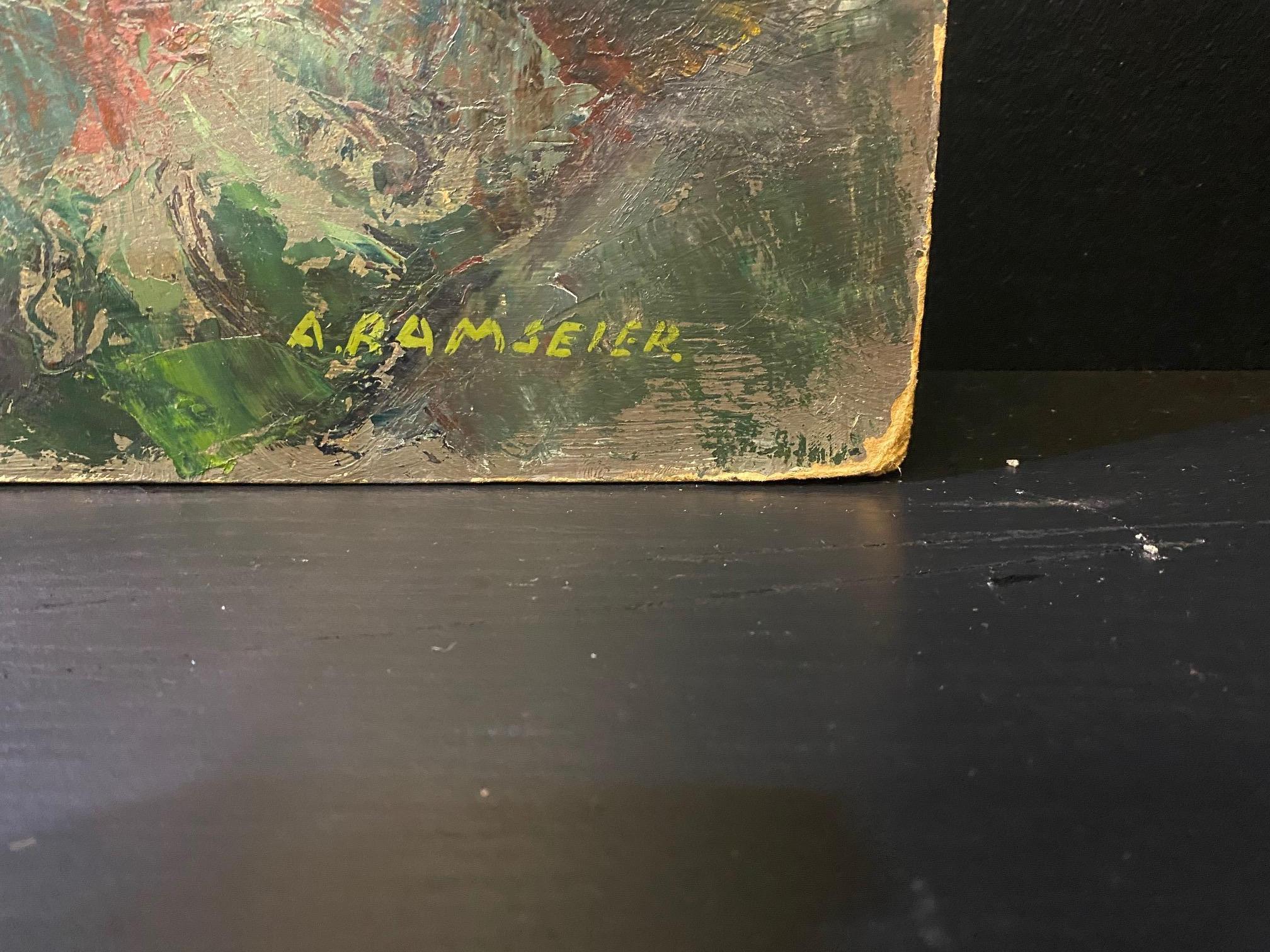 A. Ramseier - Before storm at Burier La Tour, Swiss - 68x80 cm For Sale 3