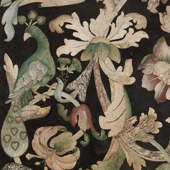 A Rare 17/18 C. North Italian Scagliola Panel with Parrots, Peacocks, & Flowers
