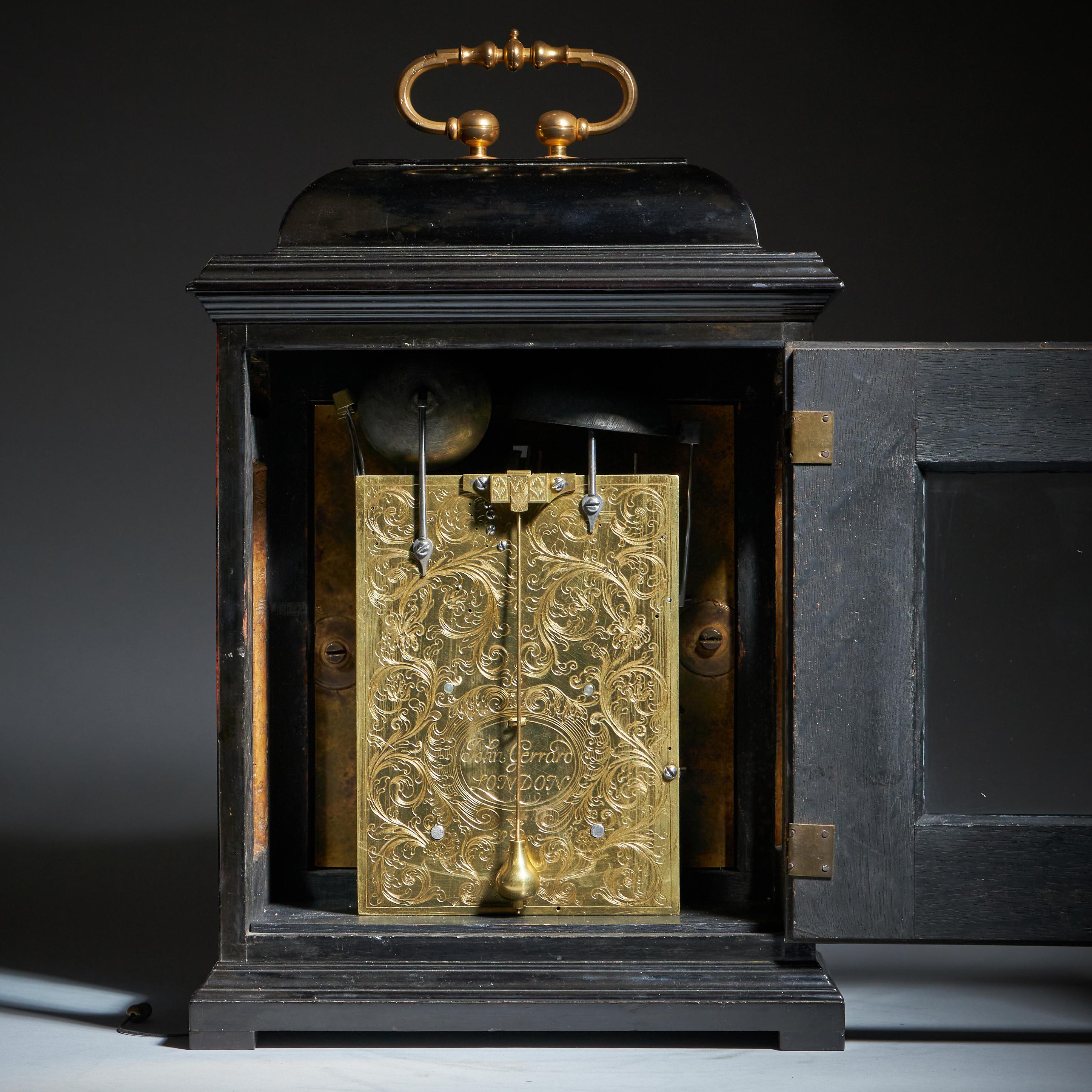 18th Century and Earlier A rare 17th century English eight-day spring-driven table clock by J Gerrard For Sale