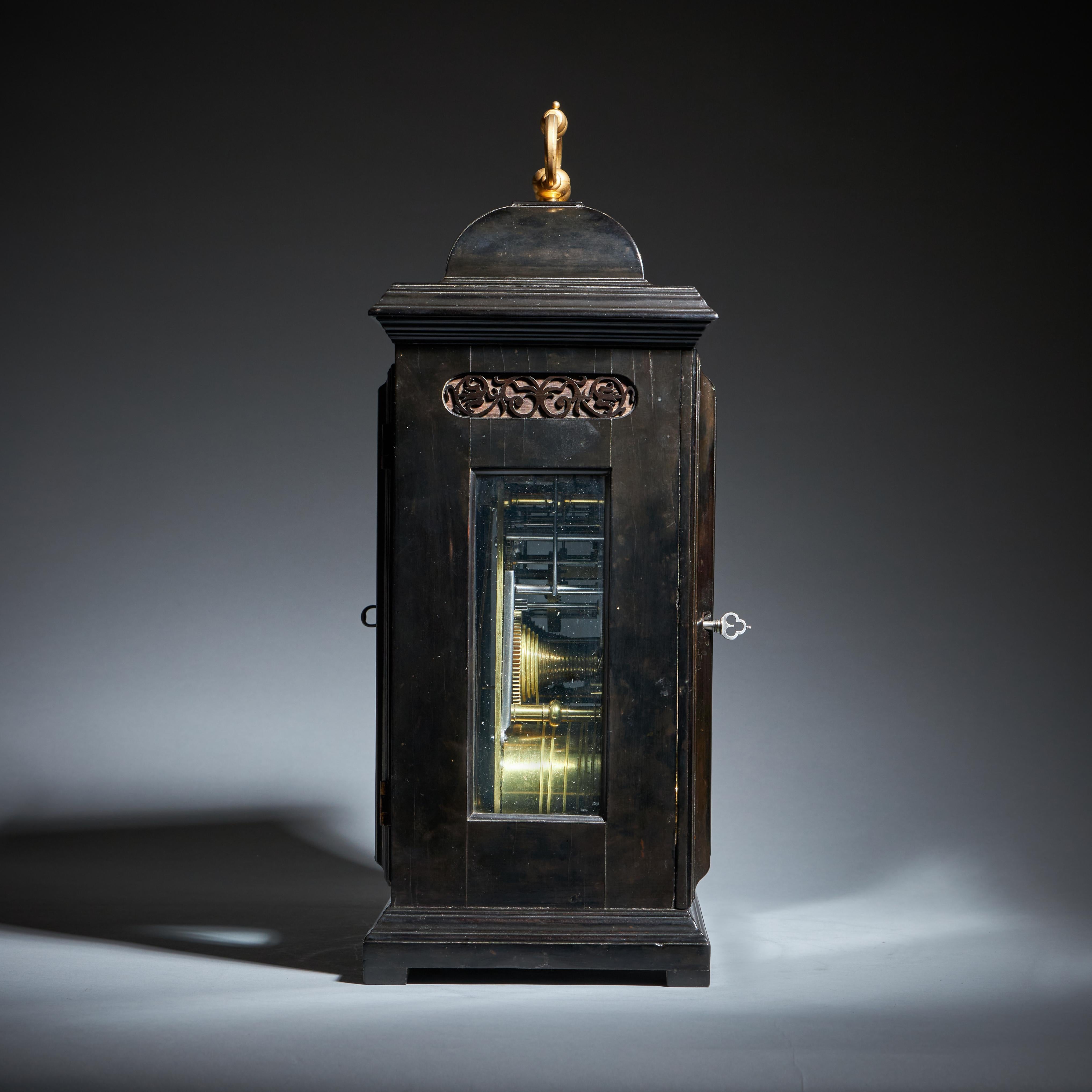 Brass A rare 17th century English eight-day spring-driven table clock by J Gerrard For Sale