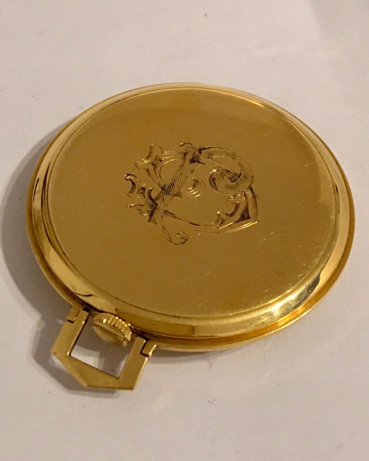 Rare 18k Gold Rolex Observatory Prince Imperial Dress Pocket Watch, circa 1950s For Sale 8