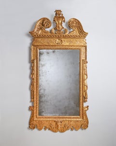 A Rare 18th Century George II Carved Cut Gesso and Giltwood Mirror, Circa 1730