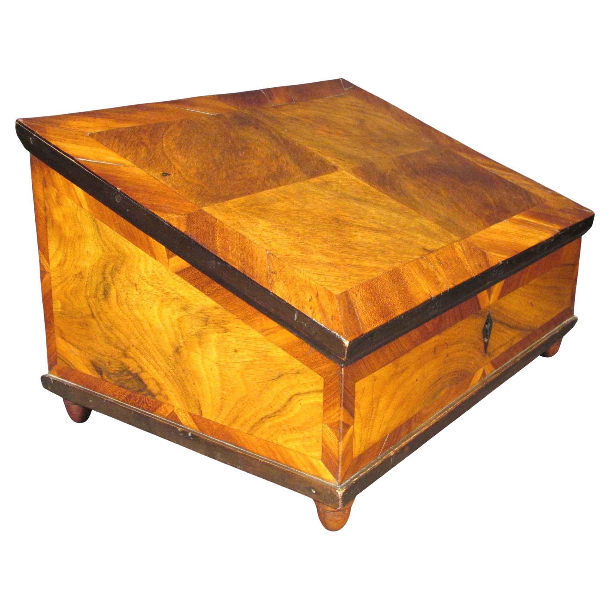A Rare 18th Century Parquetry Baroque Writing Slope, South German Circa 1760 For Sale
