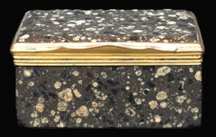Rara tabacchiera in porfido e metallo dorato del XVIII secolo, Continentale Circa 1770