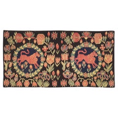 Swedish Textile Rare 18th-Century Lion Design