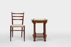 A rare 1930s French Art Deco side table in oak with marble top