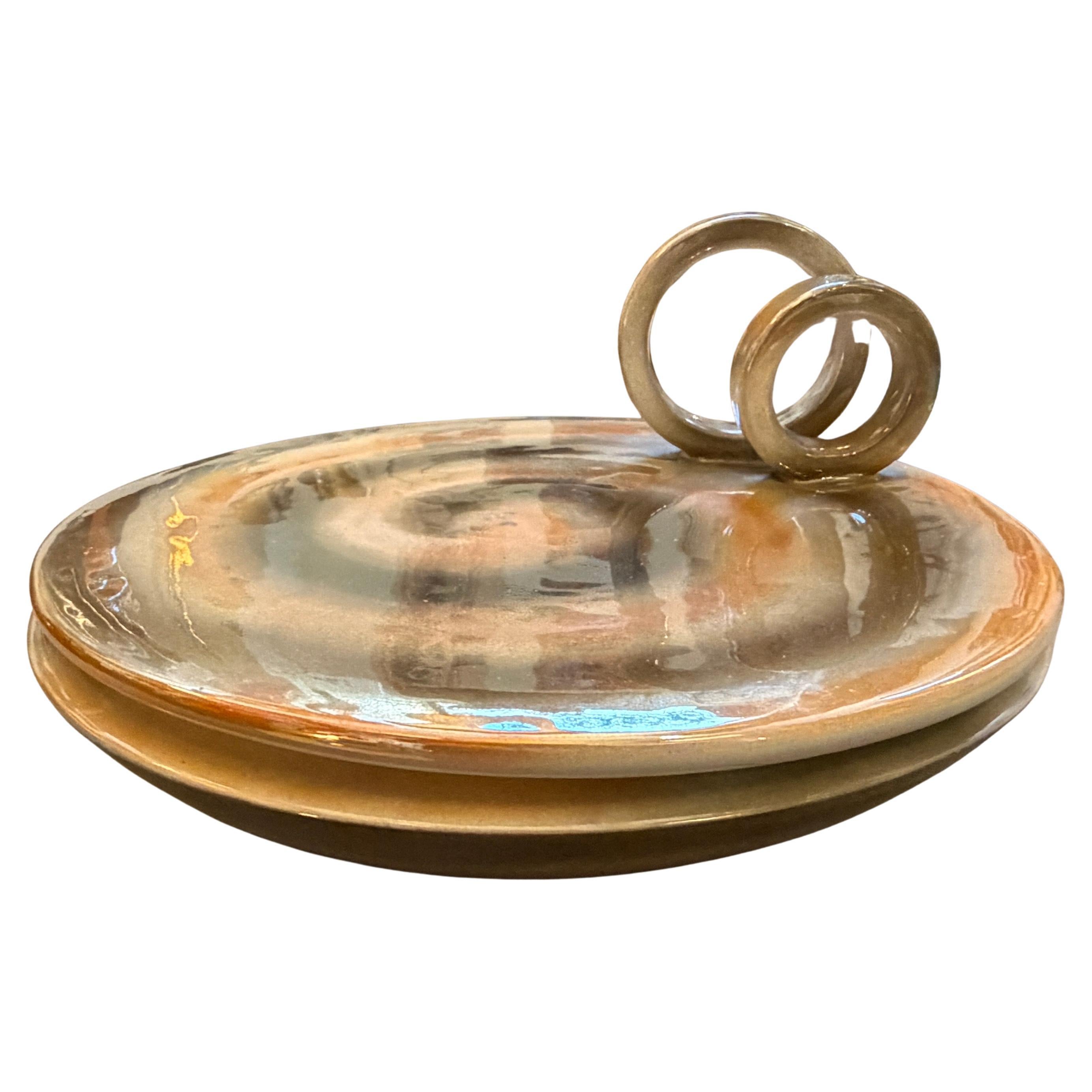 A Rare 1950s Mid-Century Modern " Lustro " Italian Ceramic Centerpiece For Sale